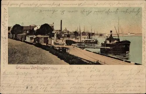 Ak Uerdingen Krefeld am Niederrhein, Hafenbild, Anleger
