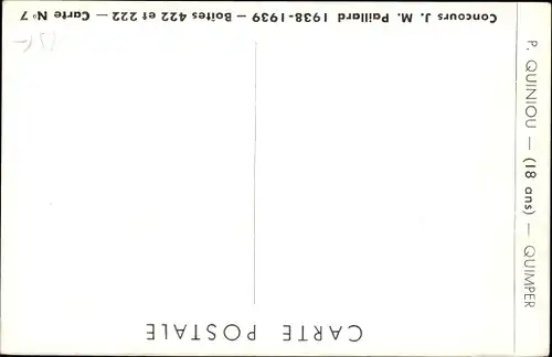 Künstler Ak Quiniou, P., Quimper, Concours J. M. Paillard 1938-1939, Zirkusganlagen, Pferd, Gäste