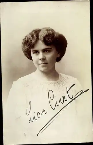 Foto Ak Schauspielerin Lisa Curt, Portrait, Autogramm, Wien