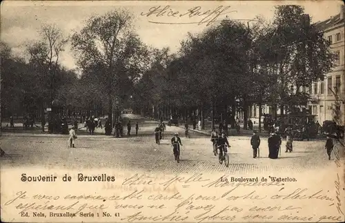 Ak Bruxelles Brüssel, Le Boulevard de Waterloo