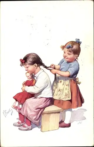 Künstler Ak Feiertag, Karl, Freundschaft Flechten