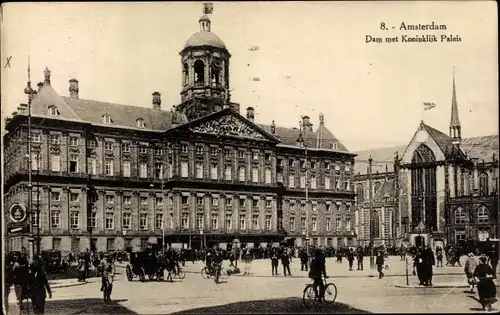 Ak Amsterdam Nordholland Niederlande, Dam met Koninklijk Paleis