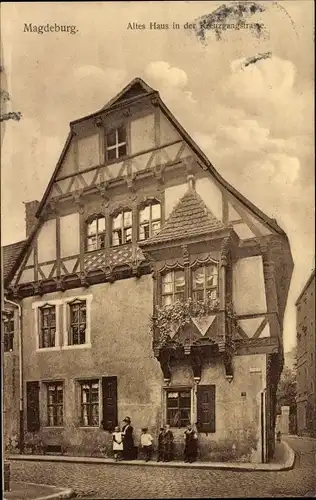 Ak Magdeburg an der Elbe, altes Haus in der Kreuzgangstraße