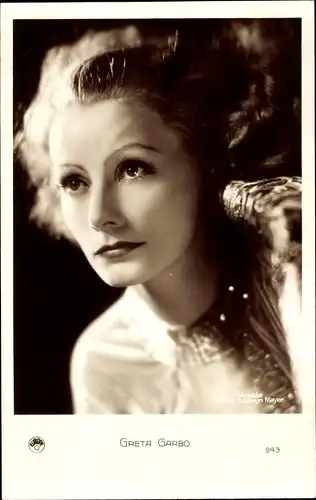 Ak Schauspielerin Greta Garbo, Portrait, MGM