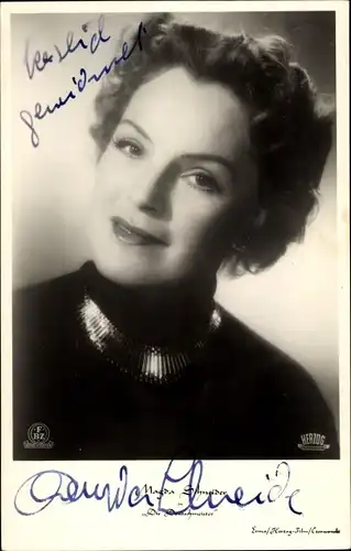 Ak Schauspielerin Magda Schneider, Portrait, Autogramm, Halskette, FBZ Verlag