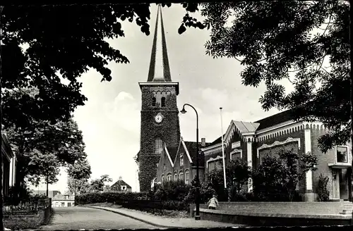 Ak Mantgum Friesland Niederlande, Dorpsgezicht