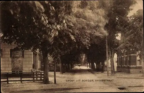 Ak Borger Drenthe Niederlande, Kruisstraat