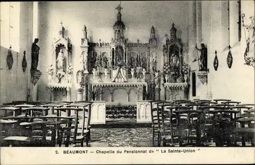 Ak Beaumont Wallonien Hennegau, Chapelle du Pensionnat de la Sainte Union