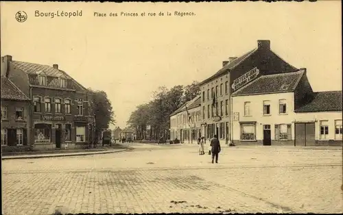 Ak Bourg Leopold Leopoldsburg Flandern Limburg, Prinzenplatz, Regentschaftsstraße