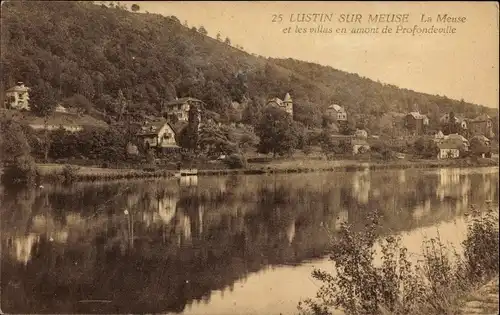 Ak Lustin Profondeville Wallonien Namur, La Meuse et les villas en amont de Profondeville