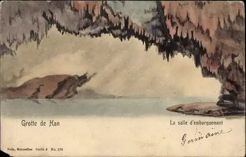 Ak Han sur Lesse Wallonien Namur, Grotte, La salle d'embarquement