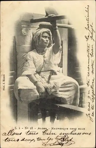Ak Algier Alger Algerien, Mauresque chez Elle