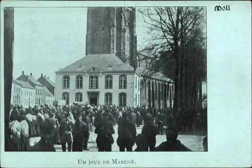 Mondschein Ak Mol Antwerpen Flandern, Un Jour de Marché