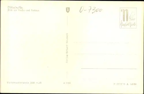 Ak Döbeln in Sachsen, Kirche und Rathaus