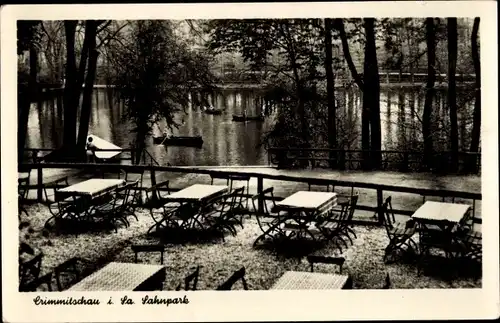 Ak Crimmitschau in Sachsen, Sahnpark, Terrasse