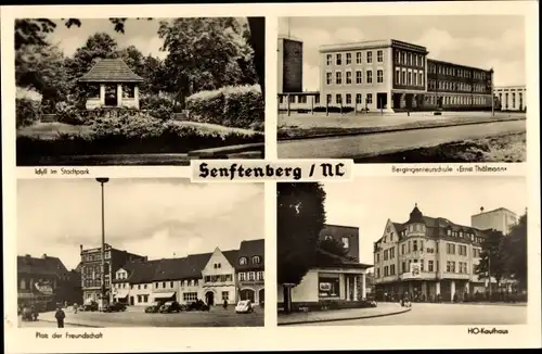 Ak Senftenberg in der Niederlausitz, Bergingenieurschule Ernst Thälmann, Platz d. Freundschaft