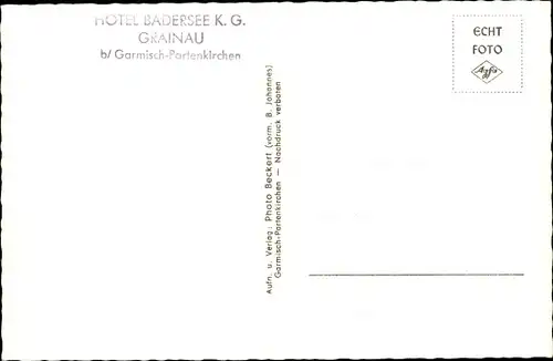 Ak Grainau in Oberbayern, Hotel Badersee, Wintergarten