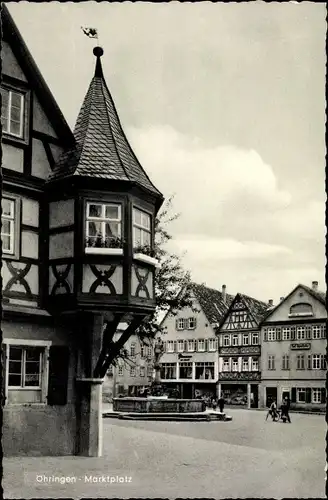 Ak Öhringen im Hohenlohekreis Württemberg, Marktplatz