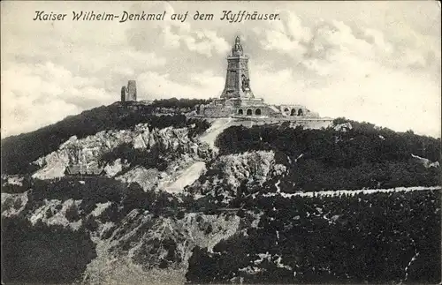 Ak Steinthaleben Kyffhäuserland in Thüringen, Kyffhäuser, Kaiser Wilhelm Denkmal