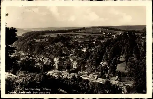 Ak Sonneberg Thüringen, Obere Stadt mit Schlossberg