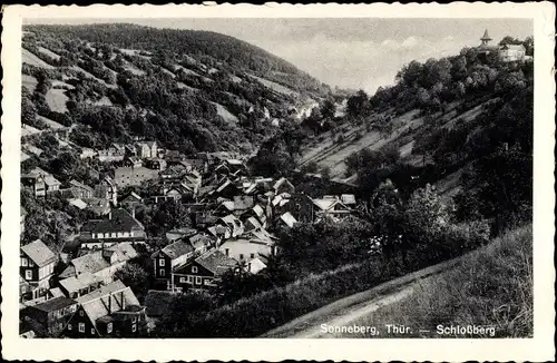 Ak Sonneberg Thüringen, Ortsansicht mit Schlossberg