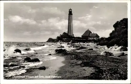 Ak Orth Insel Fehmarn, Leuchtfeuer Flügge, Leuchtturm