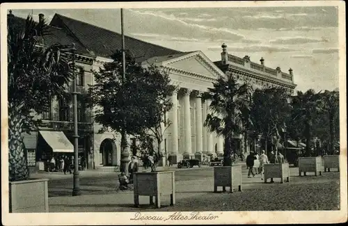 Ak Dessau in Sachsen Anhalt, Altes Theater, Außenansicht