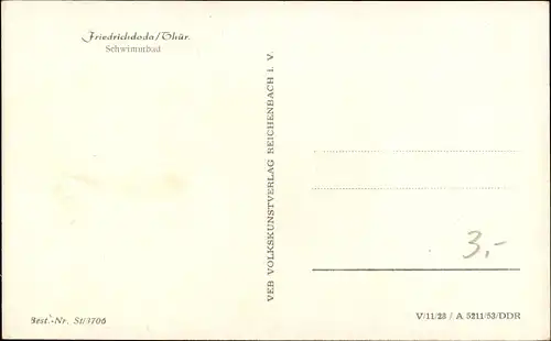 Ak Friedrichroda in Thüringen, Schwimmbad mit Sprungturm