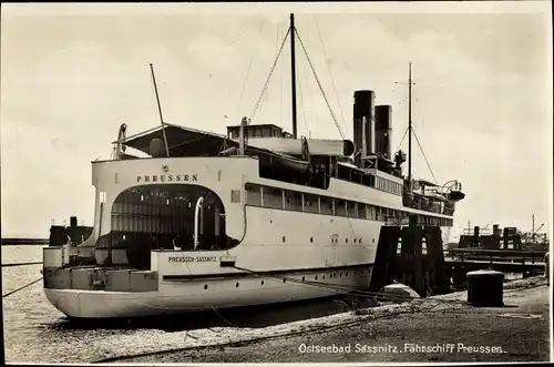 Ak Sassnitz auf der Insel Rügen, Fährschiff Preussen