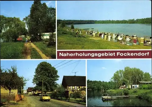 Ak Fockendorf in Thüringen, Naherholungsgebiet, Strand, Straßenansicht, Steg