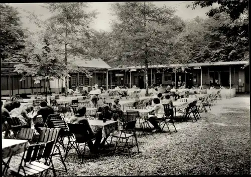Ak Fockendorf Kreis Altenburg, Blick auf die Stauseegaststätte, Wald