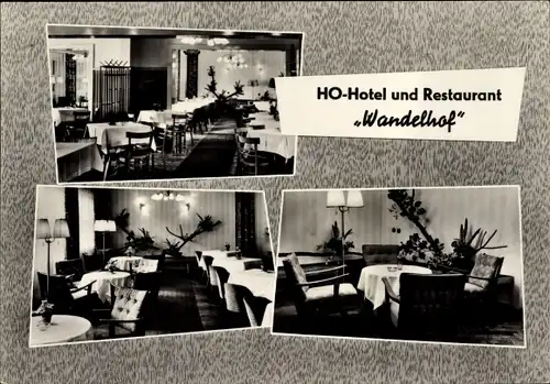 Ak Schwarzheide in der Niederlausitz, HO Hotel und Restaurant Wandelhof, Innenansicht