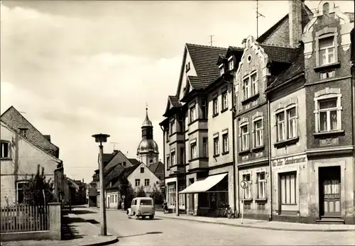 Ak Ruhland in der Oberlausitz, Bahnhofstraße, Turm