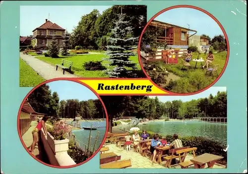 Ak Rastenberg in Thüringen, Parkanlage, Bungalowsiedlung, Volksschwimmbad Friedrich-Ludwig Jahn