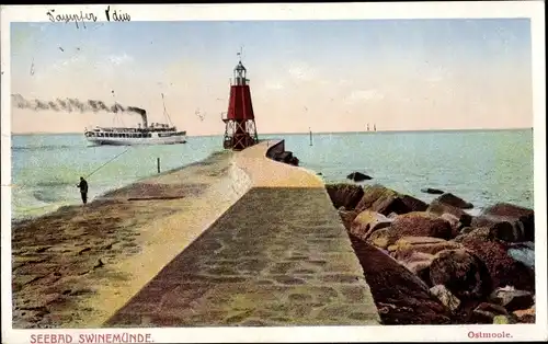 Ak Świnoujście Swinemünde Pommern, Ostmole, Signalturm