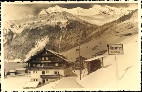 Ak Bad Hintertux Tirol, Dorfansicht im Winter