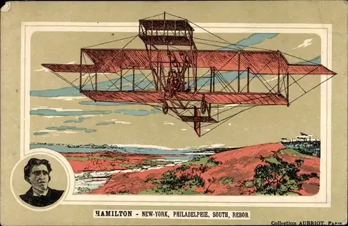 Ak Zivilflugzeug, Flugpionier, Hamilton, New York, Philadelphie, South, Rebor