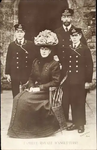 Ak König Georg V. von England, Maria von Teck, Prinz Albert, Prinz Edward