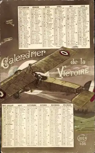 Künstler Ak Calendrier de la victoire, avion, Flugzeug