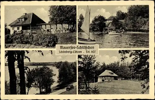 Ak Piękna Góra Schönberg Ostpreußen, Mauersee Schlösschen