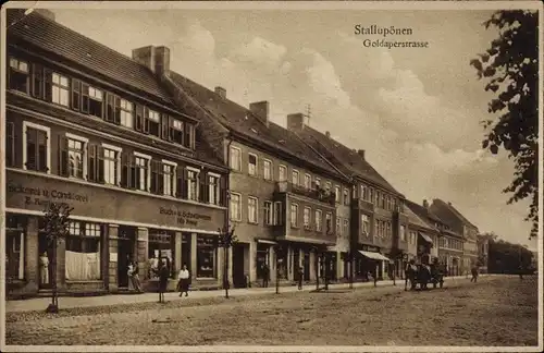 Ak Nesterow Ebenrode Stallupönen Ostpreußen, Goldaperstraße, Bäckerei, Schreibwarengeschäft Franz