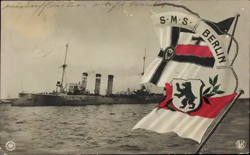Ak Deutsches Kriegsschiff, SMS Berlin, Kleiner Kreuzer, Kaiserliche Marine