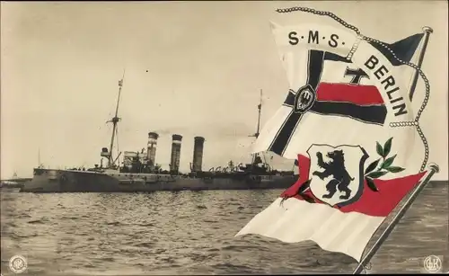 Ak Deutsches Kriegsschiff, SMS Berlin, Kleiner Kreuzer, Kaiserliche Marine