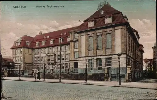 Ak Krefeld am Niederrhein, Höhere Töchterschule