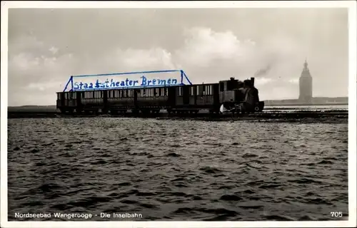 Ak Nordseebad Wangerooge in Ostfriesland, Die Inselbahn