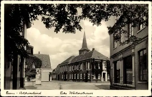 Ak Esens in Ostfriesland, Ecke Westerstraße