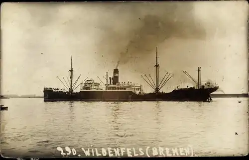 Foto Ak Frachtschiff Wildenfels, DDG Hansa