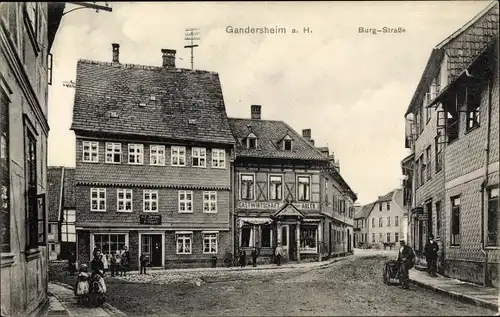 Ak Bad Gandersheim am Harz, Burgstraße, Gastwirtschaft zum Adler, Geschäftshaus A. F. Oeltzen