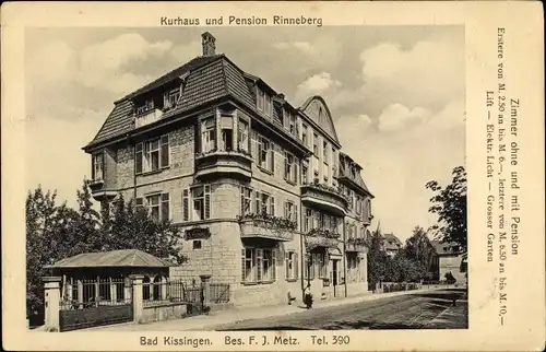 Ak Bad Kissingen Unterfranken Bayern, Kurhaus und Pension Rinneberg