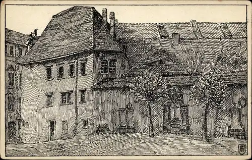 Künstler Ak Haupt, A., Zittau in Sachsen, Am Alten Gymnasium